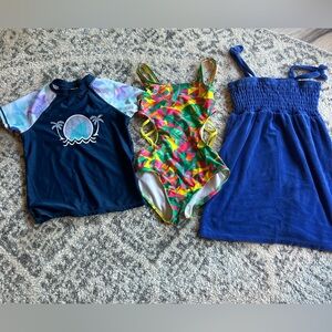 Cat & Jack Multicolor One Piece Swimsuit/Rashguard/Cover Up Dress